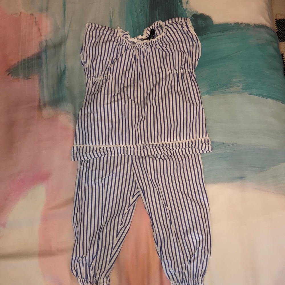 Victoria Beckham 2 piece pin stripe pant set